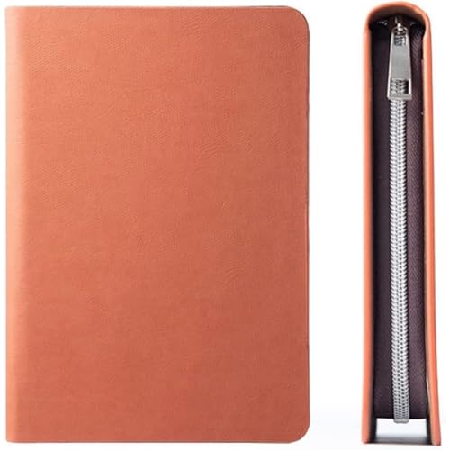 システム手帳 ビジネスメモ帳 多機能ワークノート a5 a6 6穴 リング バインダー ザーカバー リング メモ帳 卒業記念品 就職 ファスナー プライベート 男女兼用 ビジネスオフィス用品 ルーズリーフ (A6,オレンジ*2)