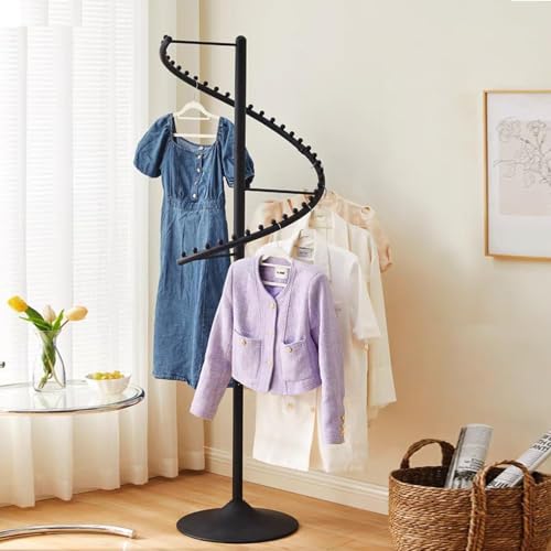 simdennr Perchero de metal resistente con forma de espiral, perchero de pie para colgar ropa, para dormitorio, sala de estar, tiendas