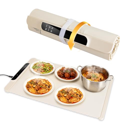 Fohil - Fohil Warming Mat for Food, Electric Food Warming Tray with 6 Temperature Settings, Rollable Portable Food Warming Mat for Buffets Gatherings Parties Kitchen and Home Daily Use