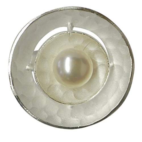 Anillo de plata mujer perla cultivada de cáscara fina diseño helloxidierten