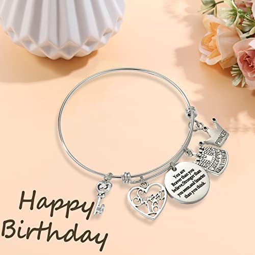 Image of Silver /14k Gold Plated Birthday Bracelet, Natural Healing Crystal Bracelet Gifts for Her Birthday for Daughter Granddaughter Friends Mom Grandma Sister
