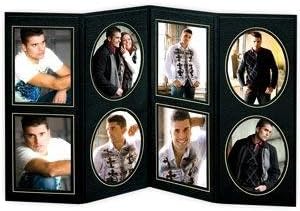 TAP(r) 8-Opening 4x5 Black cardstock Photo Frame/Gold foil Border Sold in 10's - 4x5