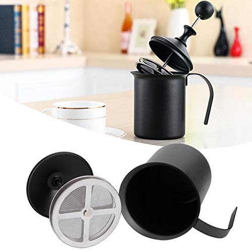 BONKZEBU Taza de Espuma de Leche, Fácil de Limpiar, Jarra de Espuma de Leche Compacta y Fina, Cómoda de Agarrar, Taza de de de Metal, para Espumar Diferentes Tipos de (400cc)