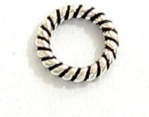925 Sterling Silver 5mm 6mm 7mm Round Closed Twist Jump Ring Bead 0.9mm 1mm Wire/Connector/Findings/Antique Bright