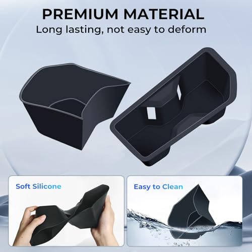 Image of 2 Pack Center Console Cup Holder Inserts for Toyota Grand Highlander 2026 2025 2024, Interior Accessories Silicone Car Cup Holder for 2024-2026 Grand Highlander, Black