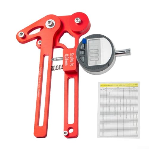 Spoke Tension Meter, Wheel Manufacturing Tool Mechanical/Electronic Tension Watch Suitable For 26 inches 27.5 inches 700C 29 inches(Red electronic watch)