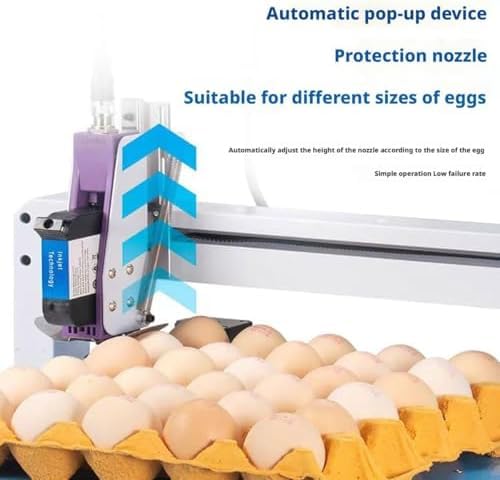 Automatic Egg Coder - Stampante a getto d'inchiostro per loghi personalizzati, date, testo e codici QR sulle uova - Soluzione di stampa efficiente e affidabile