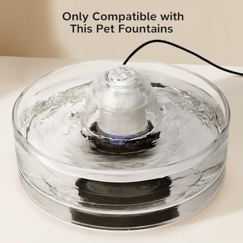 Image of 6 Packs Cat Fountain Filters & 6 Sponge Sets-Compatible with Cepheus 2.7L Glass Pet Fountain