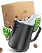 Lambda Coffee - bricco per latte inox nero 600ml - bricco per schiuma di latte in acciaio inox per schiumare il latte, laté Art caraffa per latte e latte - per schiuma di latte