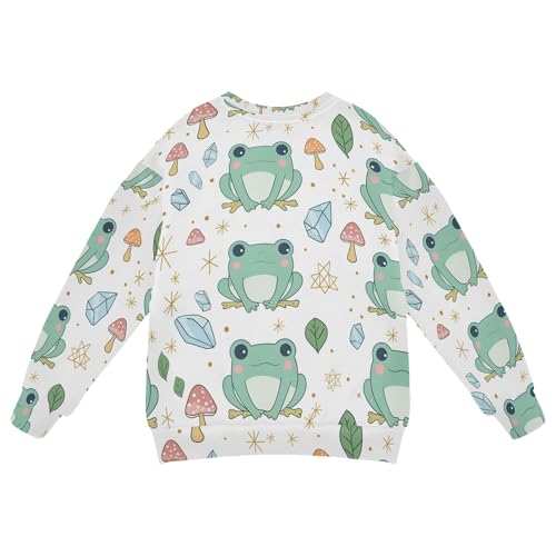 JUNZAN Cute Frogs Mushrooms Big Boys Pullover Hoodie Long Sleeve Hoodies for Girls Athletic 4T2