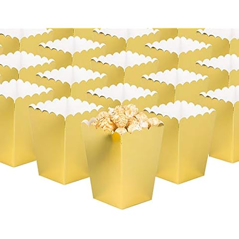 GAKA FAVOR Gold Popcorn Boxes Mini Paper Popcorn Containers for Party,Pack of 24 Cover