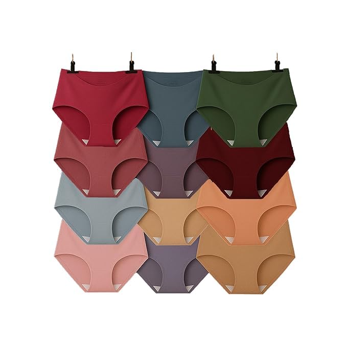 Ice Silk Seamless Panties for Women Combo – No Show, Mid Rise, Invisible Panty Set, Soft Stretchable Underwear (Pack of 3, Multicolor)-image-47