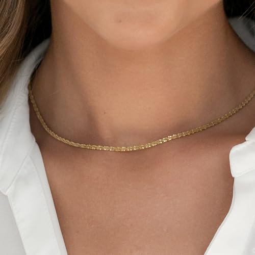 BAYLAY Gold Chain for Women - 18K Gold Plated Chain Necklace Woman Dainty Gold Necklace for Women Gold Jewelry Gifts Size 22 inch — view 4