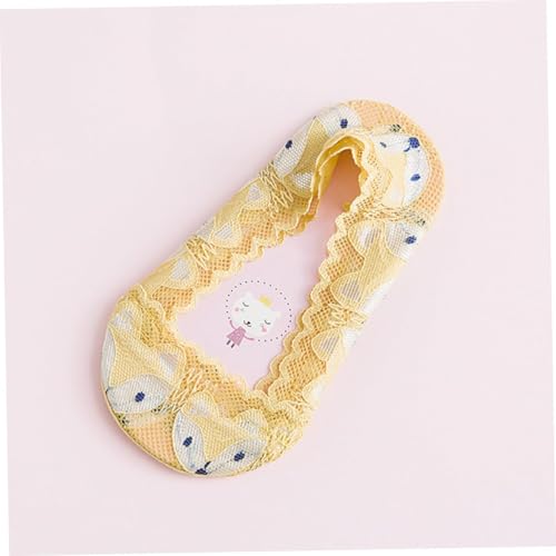 3pairs Ultra Low Cut Socks for Girls Invisible Socks Cartoon Pattern Slip for Random Color4