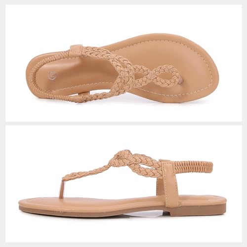 Image of zeetoo Women's Flat Sandals Summer T-StrapThong Bohemian Casual Comfortable Dressy Sandals for Women