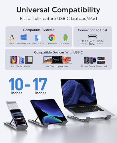Mukiya 10 in 1 USB C Laptop Dock Stand 4K Triple Monitor with PD 100W - image 7