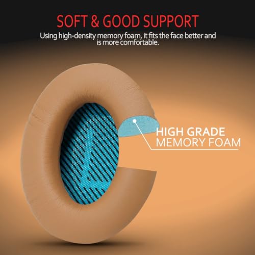 Image of Premium Ear Pad Replacement for Bose Headphones Earpads, Compatible with Bose QuietComfort 35 ii /QC35 /QC25 /QC2 /QC15 /Ae2 /Ae2i /Ae2w /SoundTrue & SoundLink, by Krone Kalpasmos - Beige