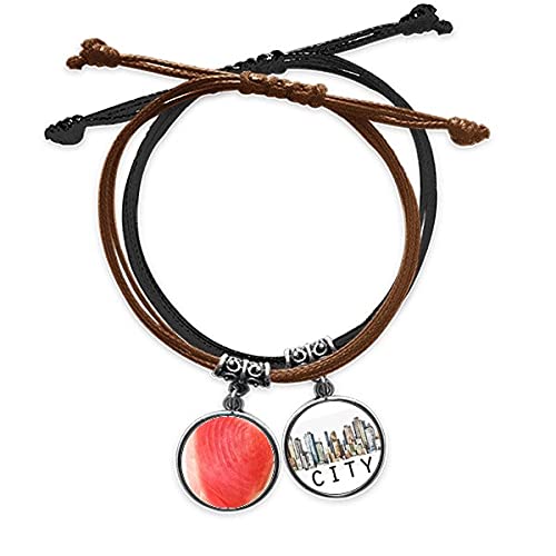 Sashimi de Viande de Saumon Bracelet Corde Main Chaîne Cuir Sidi Homme
