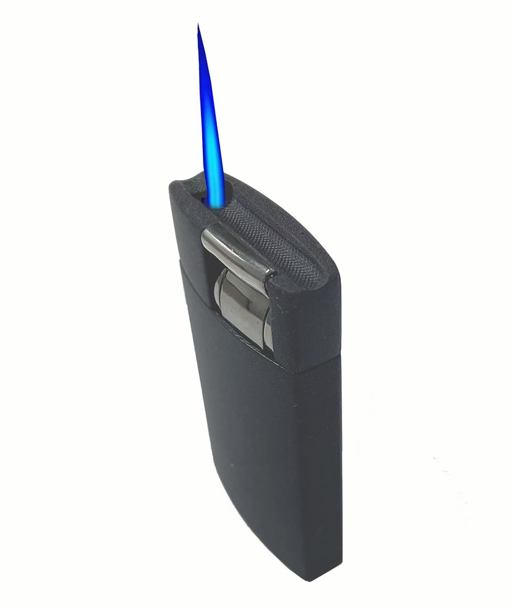 Encendedor de butano contra el viento: llama ajustable y cuerpo de metal duradero