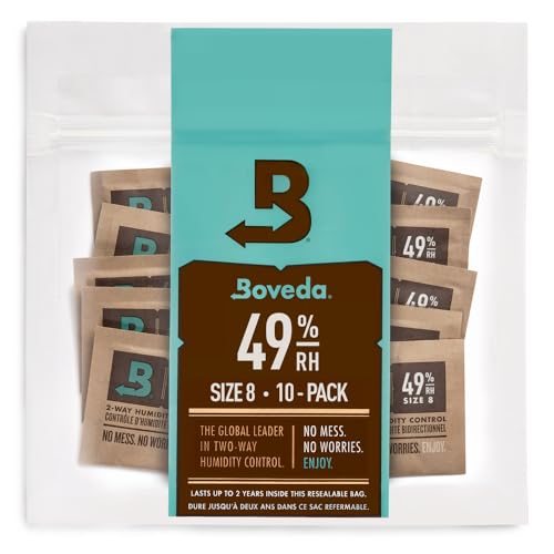 Boveda 49% Two-Way Humidity Control Packs for Music Bows & Small Woodwinds – Size 8 – 10 Pack – Moisture Absorbers for Small Instrument Cases – Humidifier Packs – Hydration Packets in Resealable Bag