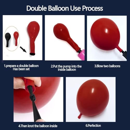 Image of Red White Blue Balloon Arch Double Stuffed, Navy Blue Dark Ruby Red Balloon Garland Kit with Latex Gold for Birthday 4th Of July Patriot Graduation Independence Day Veterans Day Party Decoration