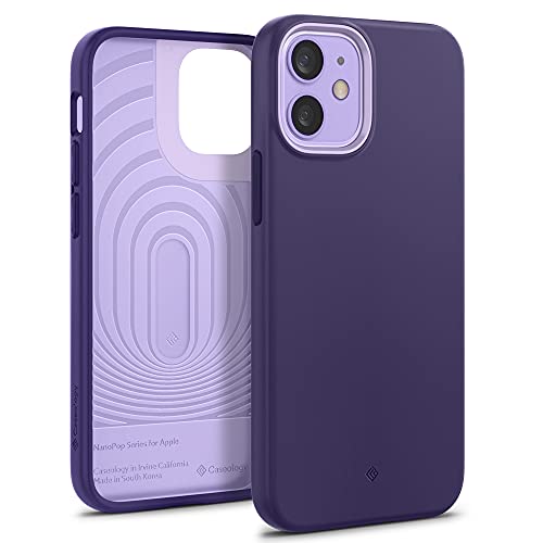 Image of CASEOLOGY Nano Pop Back Cover Case Compatible with iPhone 12 Mini (Thermoplastic Polyurethane and PC | Grape Purple)