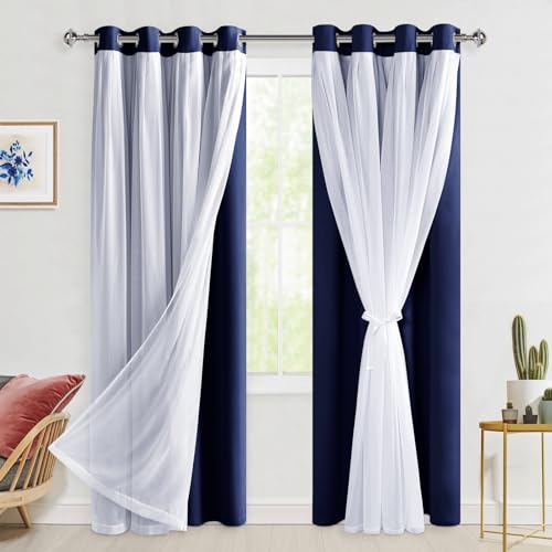 Hiasan Mix & Match Blackout Curtains with Sheer Overlay, Thermal