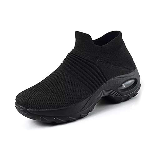 DEBAIJIA Dames Sneakers Wandelschoenen Lichtgewicht Bont Gevoerde WarmeDames Sneakers Hoge Top Casual Ademend Vier…