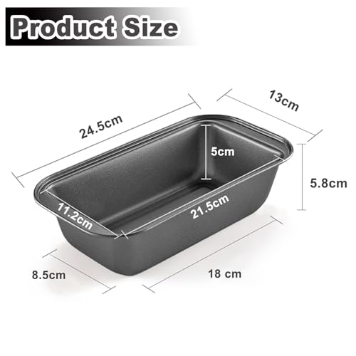 Loaf Tins Set of 2, Non Stick Carbon Steel Bread Tins and Loaf Pans for Baking Baking Flawless Cakes, Loaves, and Banana Bread 25 x 13 x 6 cm - Image 3