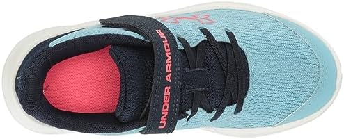 Under Armour Girls Pre School Pursuit 3 Big Logo Alternate Closure Running Shoe, (400) Blizzard/Midnight Navy/Pink Shock, 13 Little Kid | Image 4