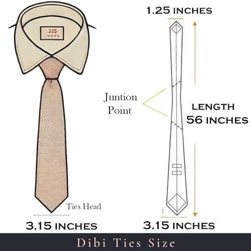 Image of Dibi Solid Color Ties for Men, Formal Mens Ties, Neck Tie, Classic Tie for Boys Women Teens, Wedding Business Costume Necktie