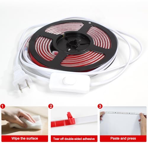 Tira de luces LED 6.56 pies 110V blanca 4000K IP65 miniatura 7