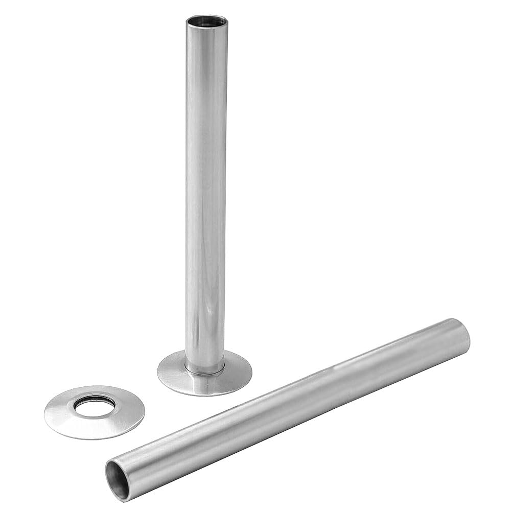 Ecospa Chrome 300Mm X 15Mm Pipe And Shroud Kit - (Pack Of 2)