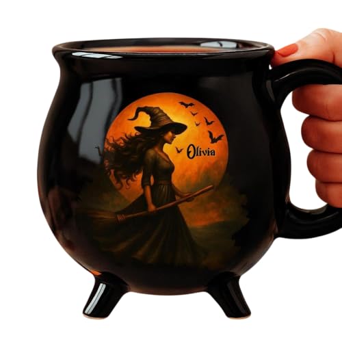 Custom Witch Cauldron Mug - Personalized Halloween Birthday Gifts...