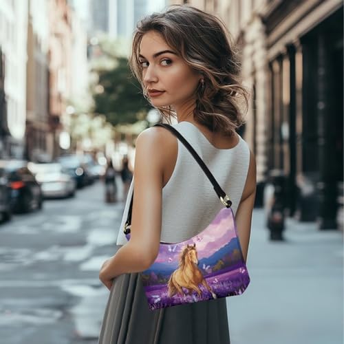 Image of Handbag for Women Leather Underam Shoulder Bag with Zipper Fashion Work Purse Waterproof Travel Wallet