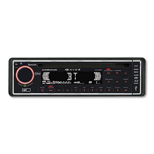 Kenvox M-110033 Autoradio 1 DIN Touch con Bluetooth, FM-AM-RDS, Lettore CD/MP3/WMA, USB/SD/MMC, AUX, Microfono Integrato, Frontale Estraibile, 40W x 4, iPod Ready