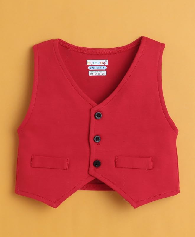 BUMZEE Conjunto formal de algodón para niños, ajuste regular, mangas completas, cuello y cuello