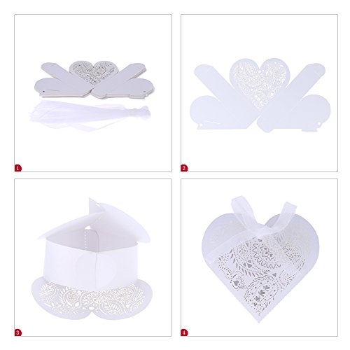 Baugger - 20pcs coração romântico de Mini caixa de presente DIY Cookie de chocolate para festa de ca