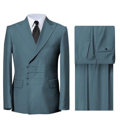Men's Suit Classical Two Piece Formal Slim Fit Suits for Men with Peak Lapel Business Suits Tuxedo Prom Set4