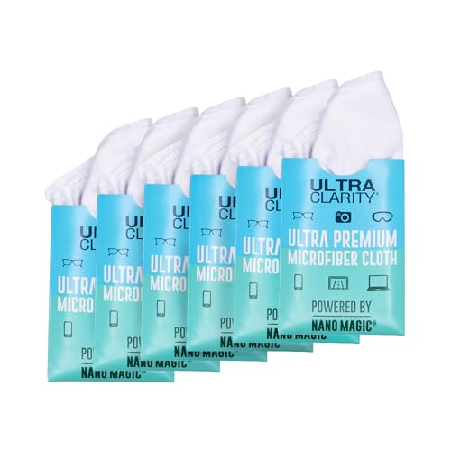 Ultra Clarity Powered by Nano Magic | Ultra Premium Microfiber Cloths 6-Pack | Absorbent, Super Soft, Durable, and Washable - Your Cleaning Companion - Made in USA
