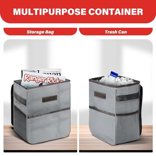 Cubo de basura para automóvil soluciona suciedad en asientos con tapa 7