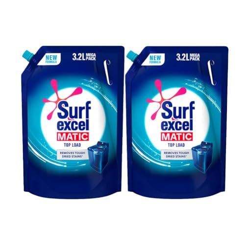Matic Top Load Liquid Detergent 3.2 L Refill, Designed for Tough Stain Removal on Laundry in Washing Machines - Mega Pack (Pack of 2)