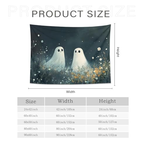 Djheips 16989416 Cute White Ghosts Tapestry Wall Hanging Halloween Tapestries Goth Tapestry Horror Tapestry Wall Hanging thumb #7