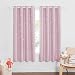 PONY DANCE Rideaux d'étoile Perforées - Formes Etoiles Stars Ciselées Rideau Salon Thermique Draperies Lumineux Bloquer pour Enfant, 132 Largeur sur 158 Hauteur, Rose Clair, 2 Panneaux