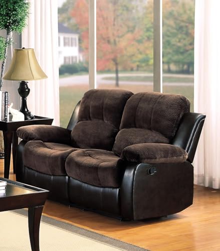 Homelegance Manual Double Reclining Loveseat, Textured...