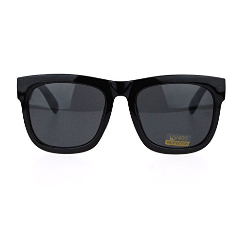 PASTL Oversized Square Sunglasses Black Thick Horn Rim Frame UV 4003