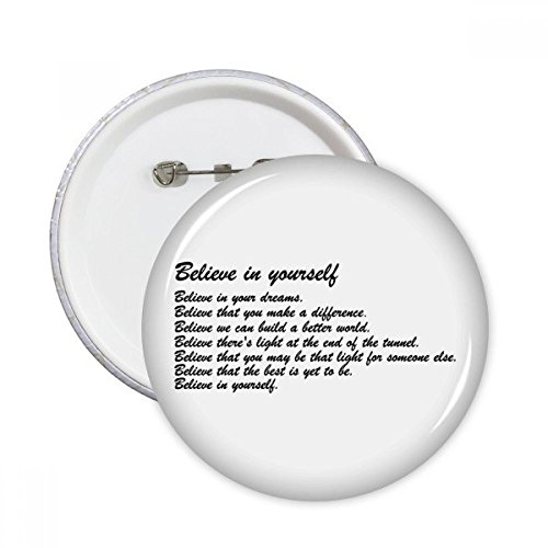 Badge rond Croyez en vous-même DIYthinker • Décoration textile poétique 5 pièces