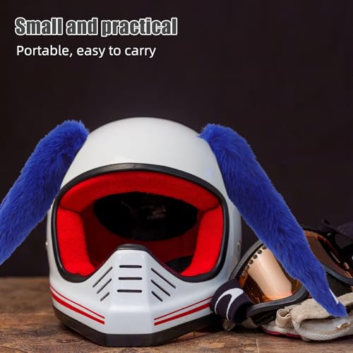 Orejas de Conejo para Casco de Moto y Scooter Decoración Azul Oscuro para Ruta Urbana 5