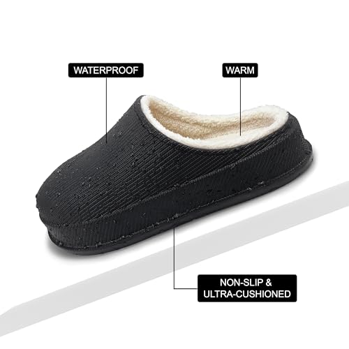 House Slippers for Women and Men, Cozy Soft Comfy Fuzzy Slip-on House Shoes Indoor/Outdoor Warm Winter Slippers with Plush Fleece Lining, Waterproof & Easy to Clean4