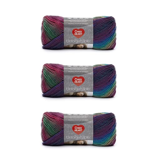 Image of Red Heart Boutique Unforgettable Stained Glass Yarn - 3 Pack of 100g /3.5oz - Acrylic - 4 Medium (Worsted) - 270 Yards - Knitting /Crochet